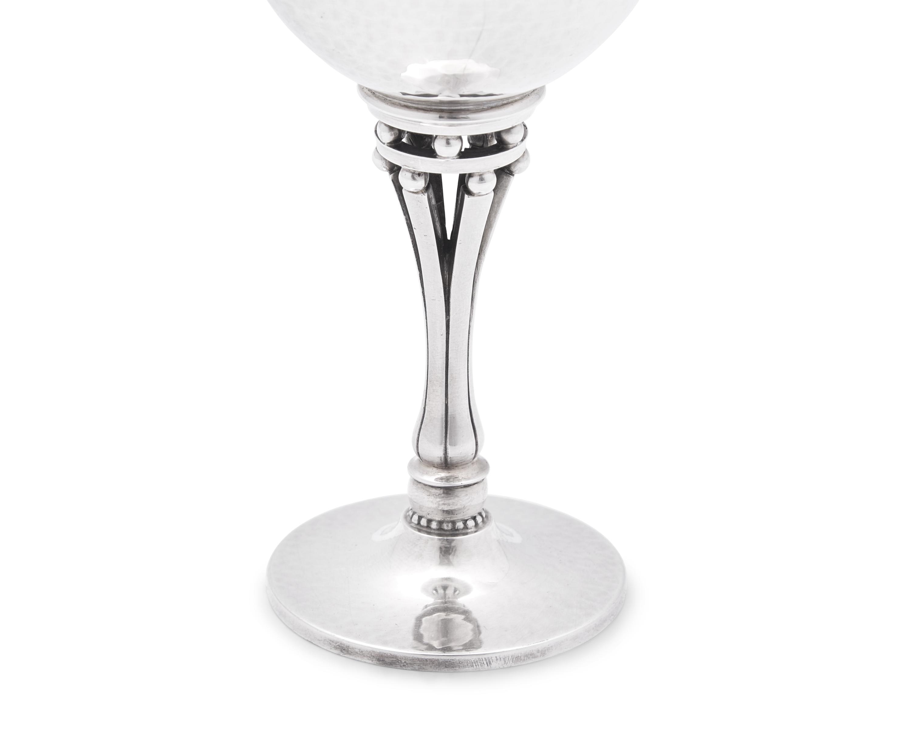 A Set of Twelve Harald Nielsen Designed Georg Jensen Silver Goblets