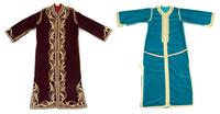 Two Syrian Woman's Embroidered Velvet Caftans Length of first 56 1/2 inches. — 20TH CENTURY