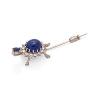 SAPPHIRE AND DIAMOND TURTLE STICKPIN