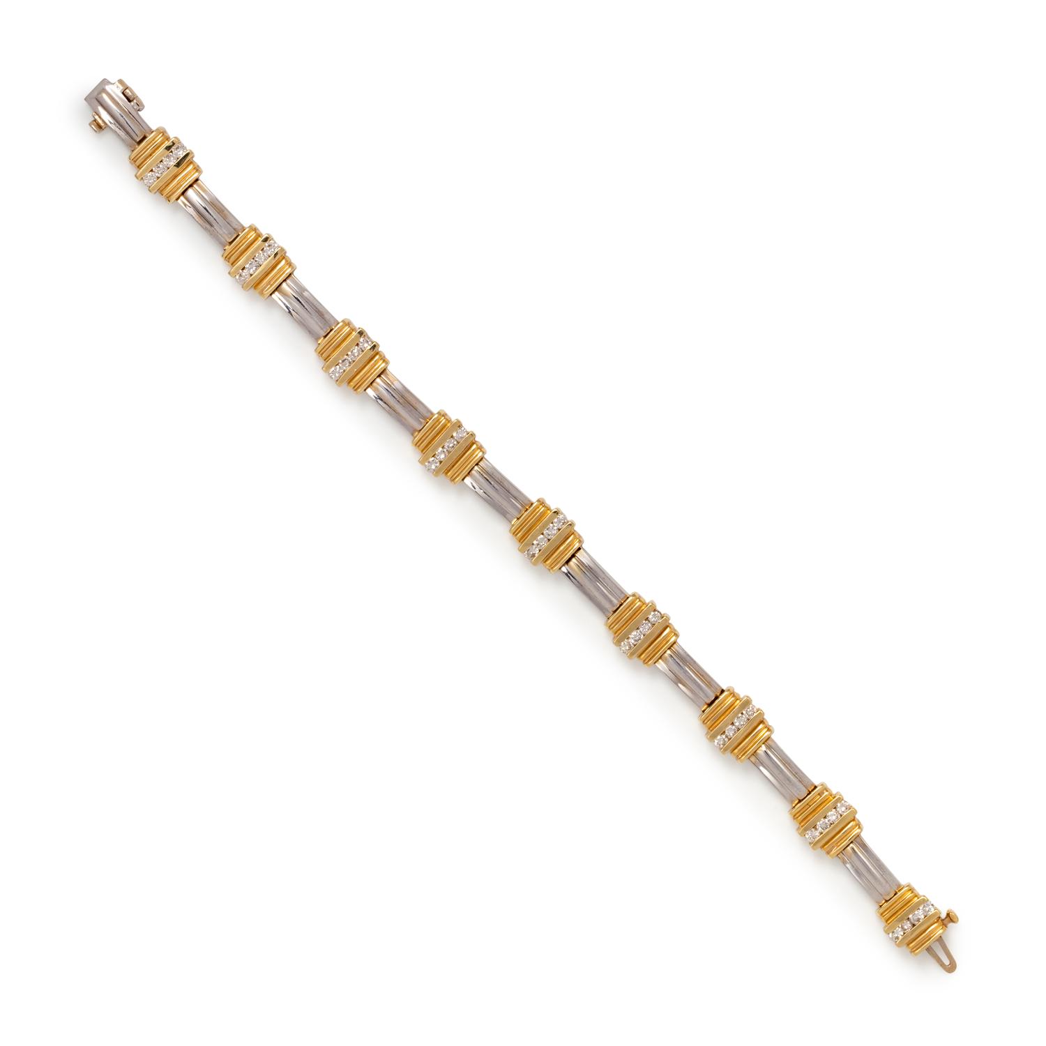 BICOLOR GOLD AND DIAMOND BRACELET