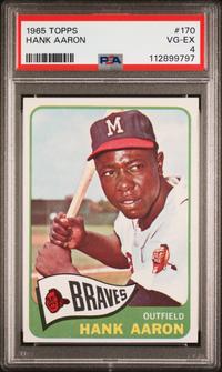 A 1965 Topps Hank Aaron Baseball Card No. 170 (PSA 4 VG-EX)
