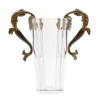 An Erté (Russian/French, 1892-1990) Gilt Bronze and Baccarat Glass Sea Maidens Vase
