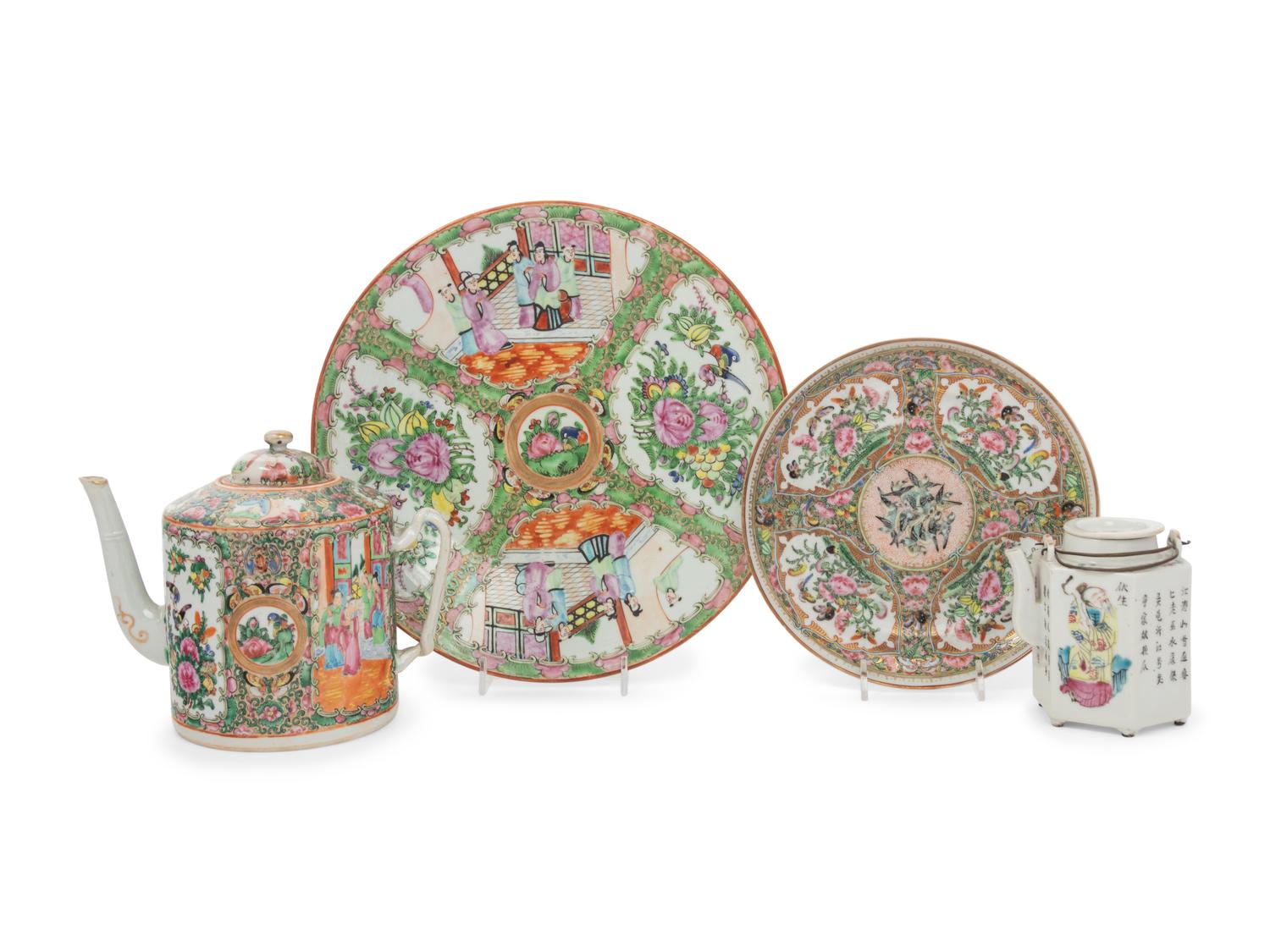 Four Chinese Famille Rose Porcelain Tea and Dinner Wares