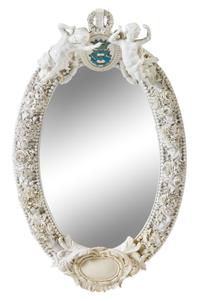 A German Porcelain Mirror Height 29 inches. — 19TH CENTURY