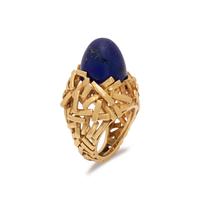 YELLOW GOLD AND LAPIS LAZULI RING