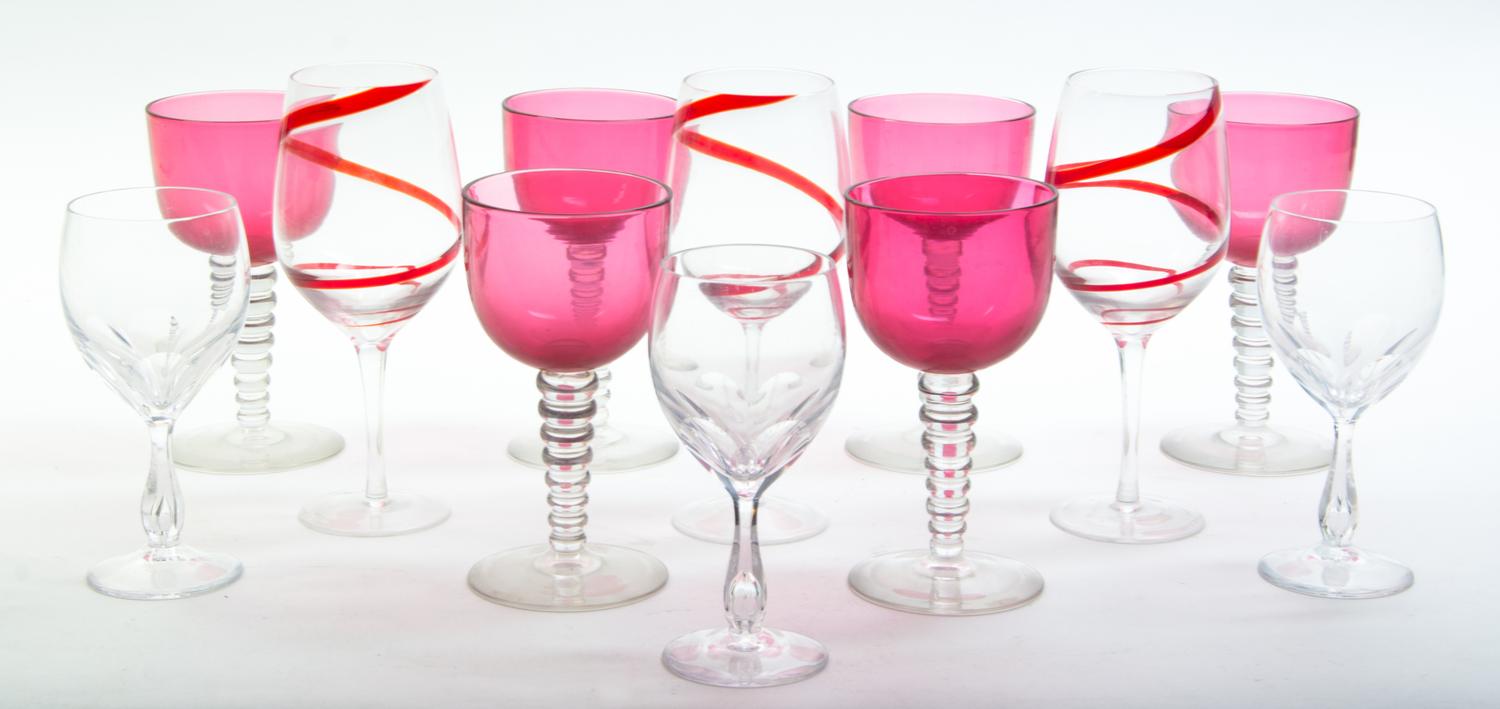 A Collection of Glass Stemware Height of tallest 8 3/4 inches.