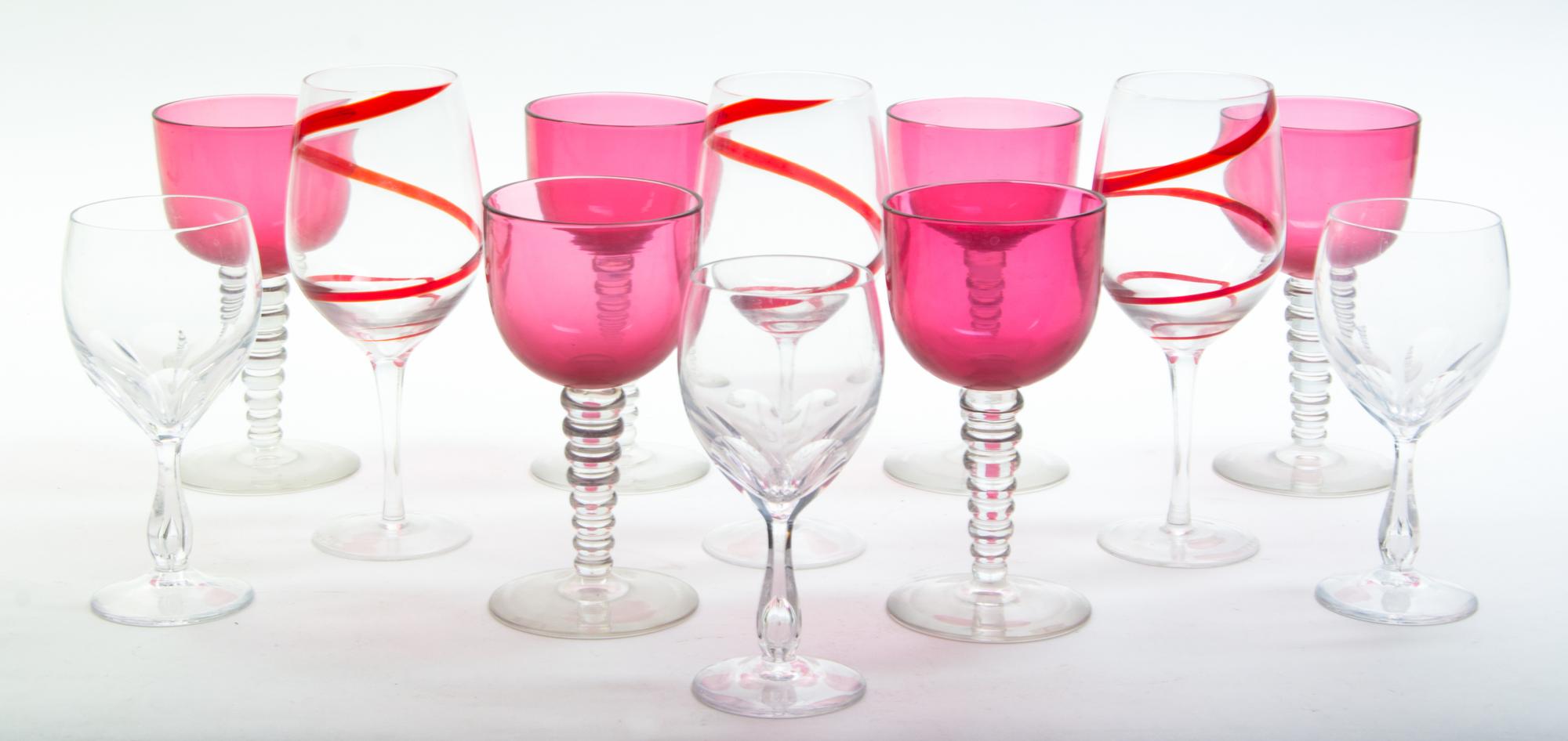 A Collection of Glass Stemware Height of tallest 8 3/4 inches.