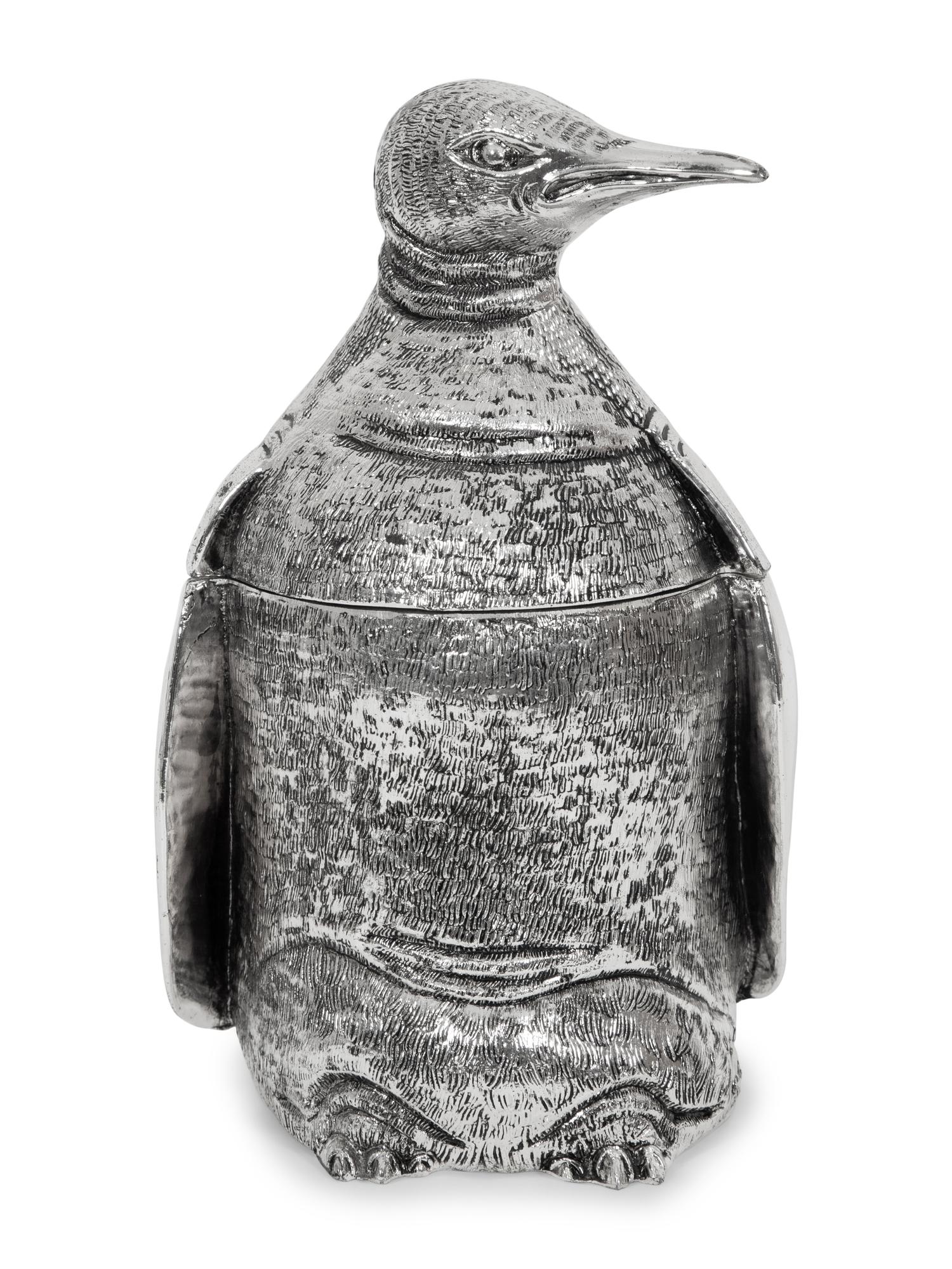 A Mauro Manetti Silver-Plated Penguin Ice Bucket