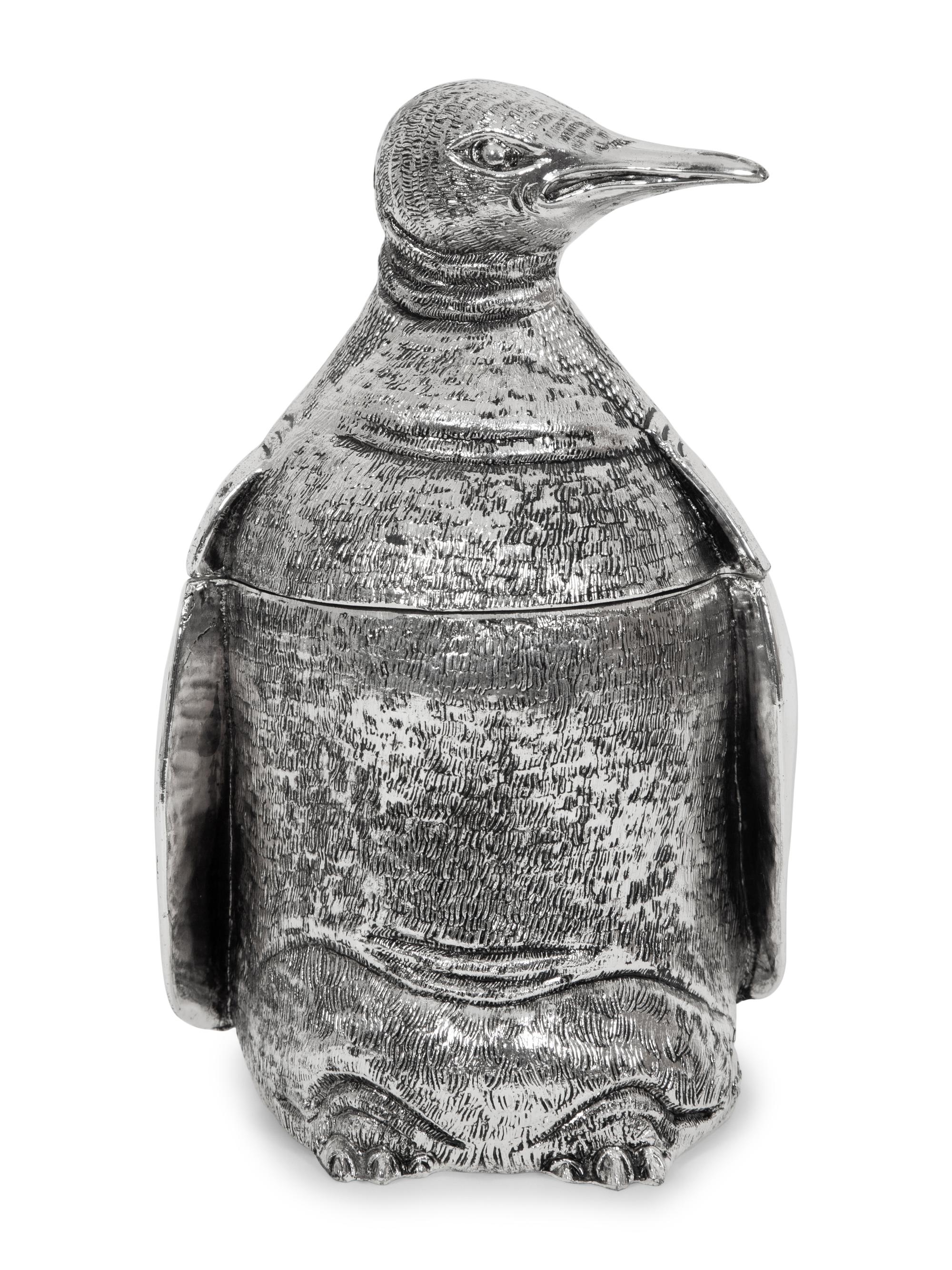A Mauro Manetti Silver-Plated Penguin Ice Bucket