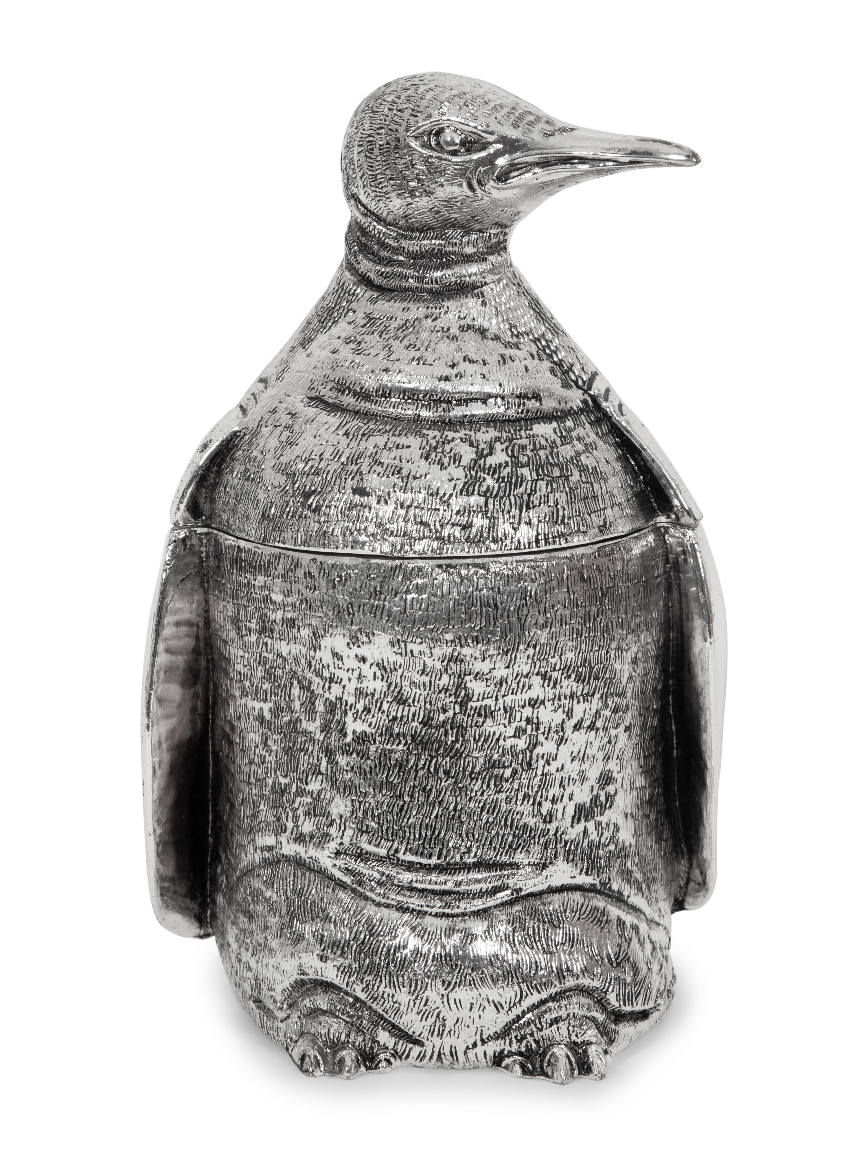 A Mauro Manetti Silver-Plated Penguin Ice Bucket