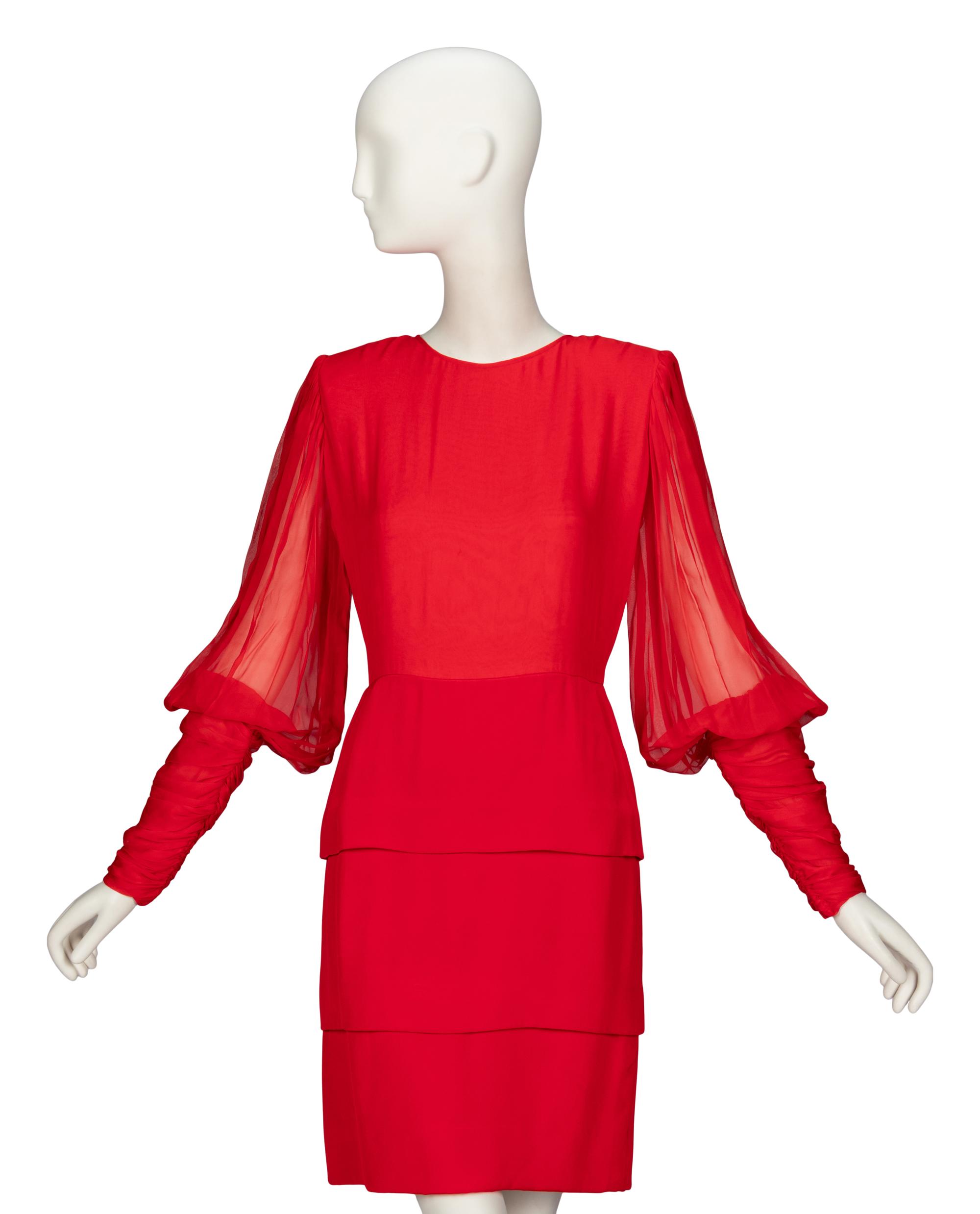 Galanos, Chiffon Cocktail Dress