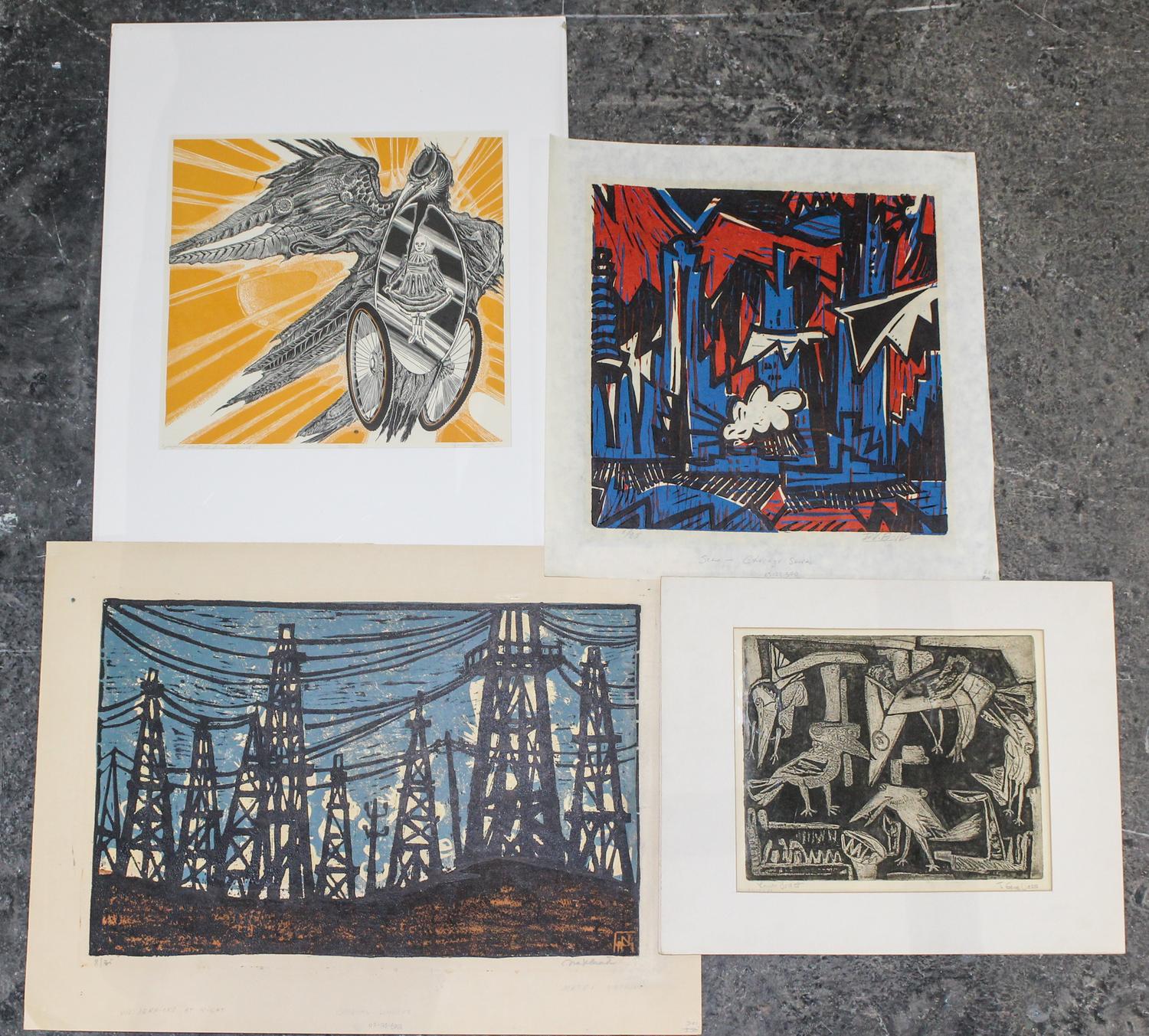 A Group of 20th Century Prints by Various Artists various sizes