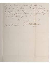 MCCLELLAN, George B. (1826-1885). Autograph letter signed ("Geo McClellan") to Colonel H.L. Abbott, regarding the taking of Fort Wagner. Orange, New Jersey, 5 September 1863.