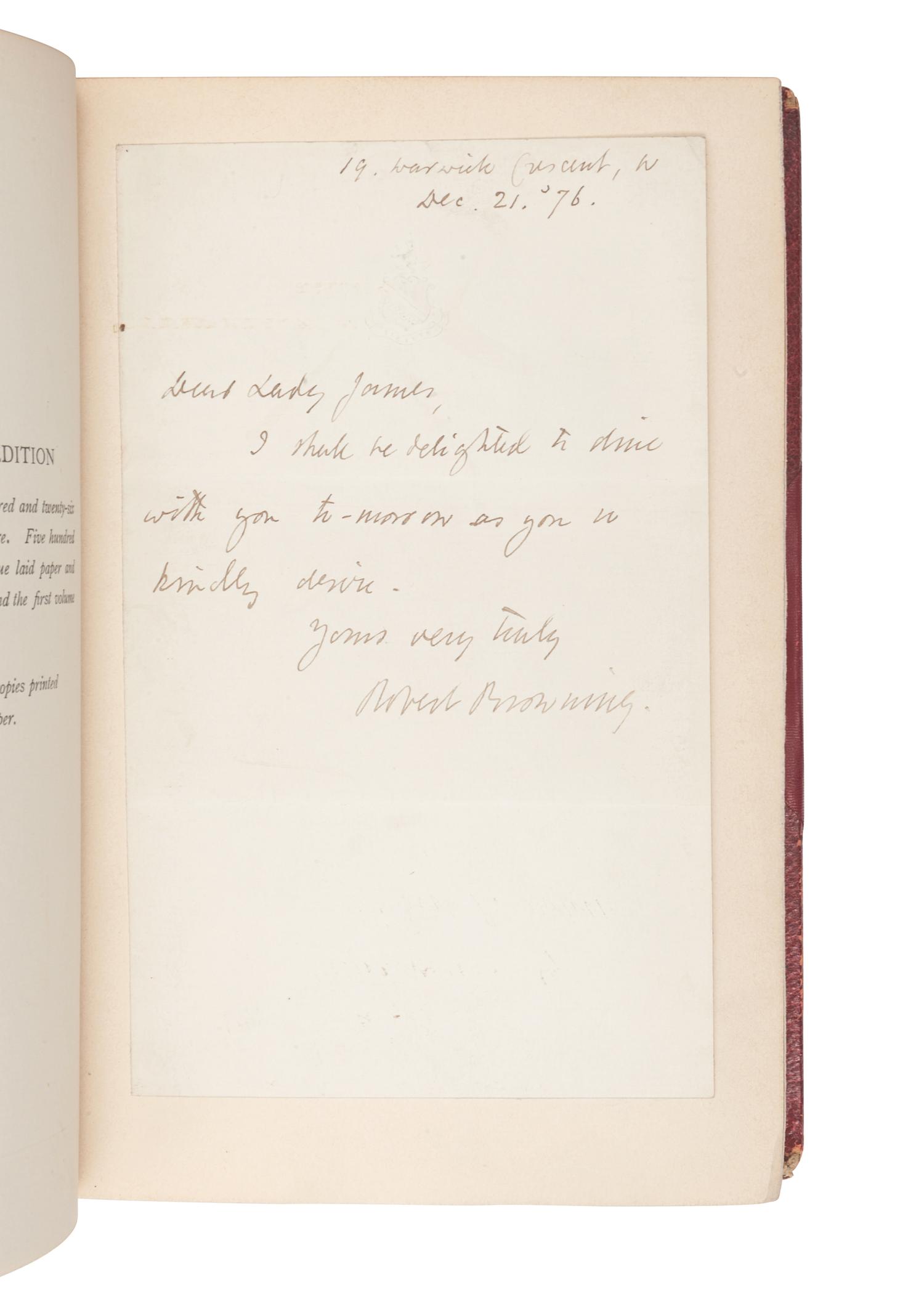 [BINDINGS]. BROWNING, Robert (1812-1889). Works. London: Smith, Elder & Co., 1912.
