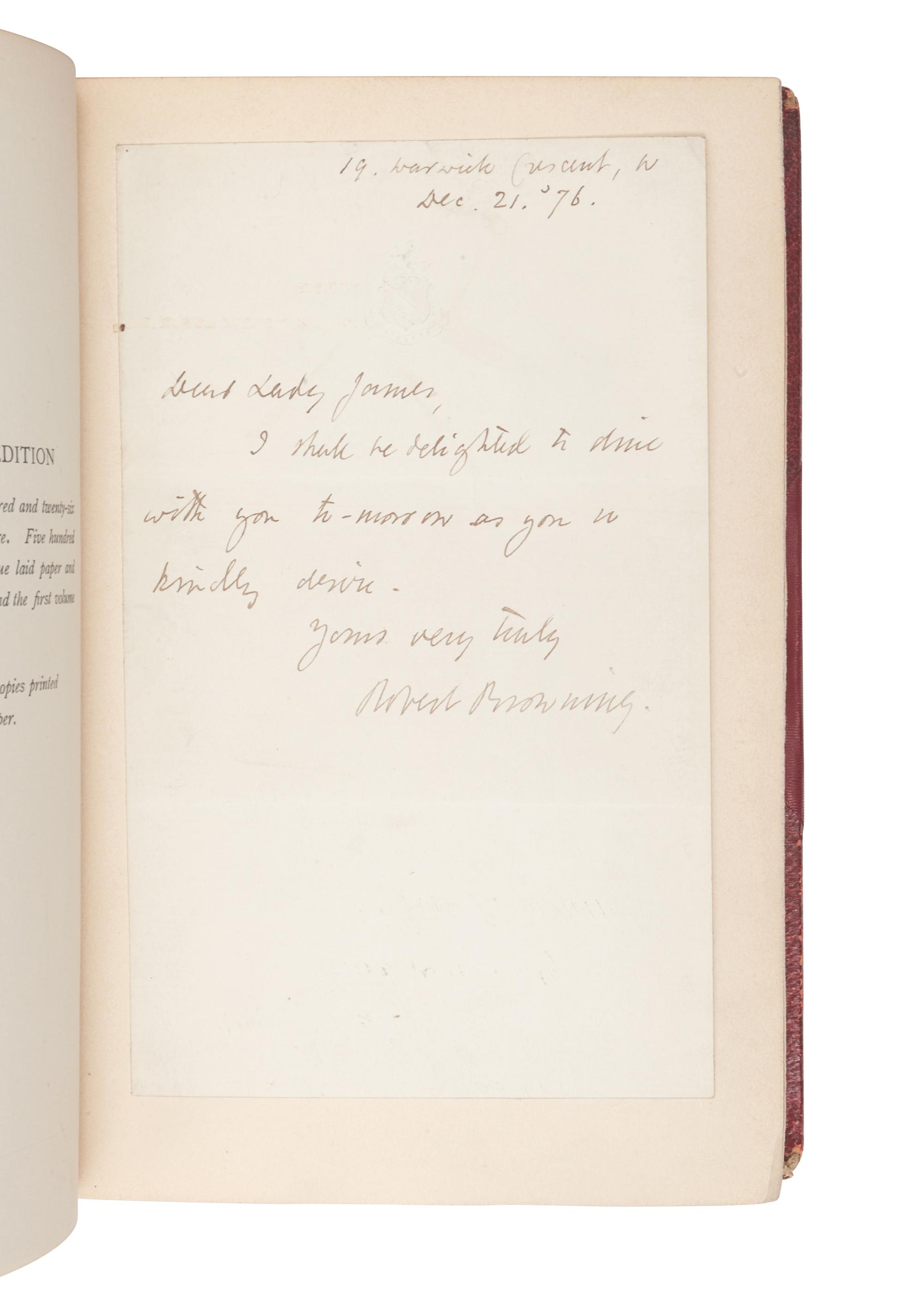 [BINDINGS]. BROWNING, Robert (1812-1889). Works. London: Smith, Elder & Co., 1912.