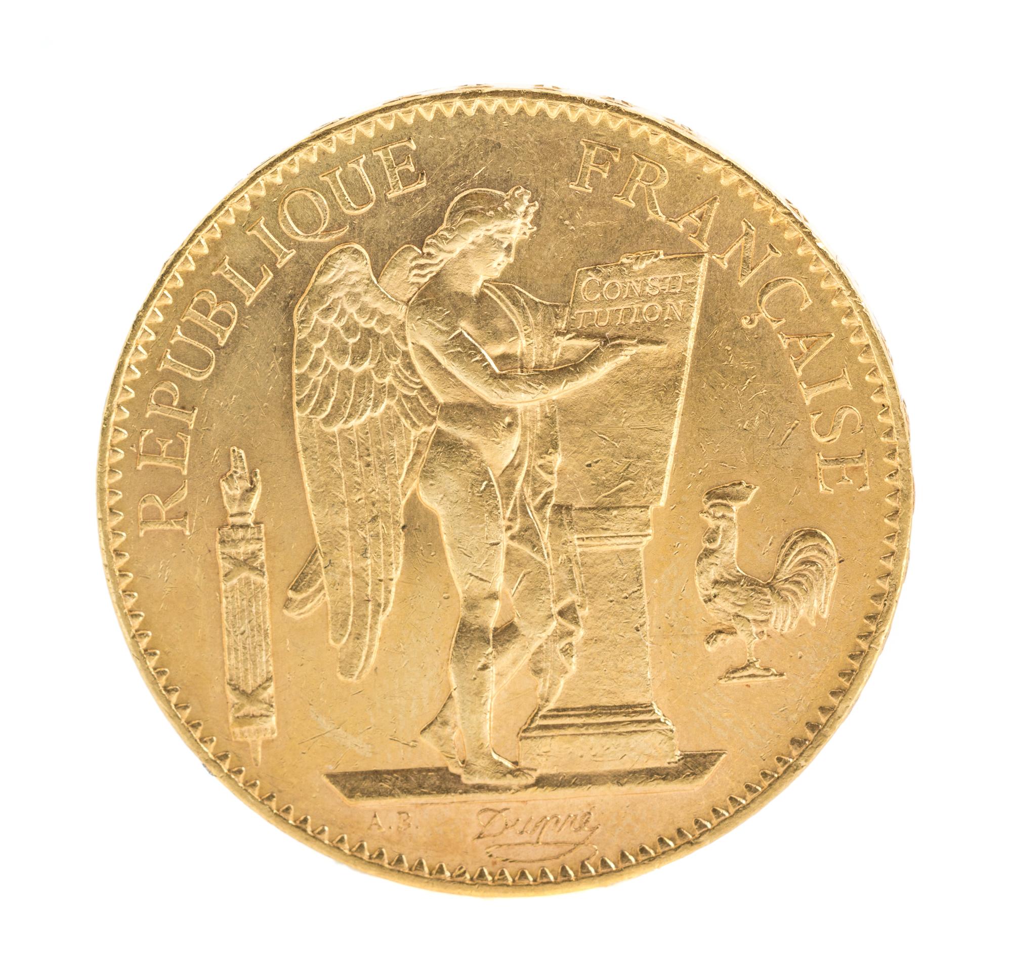 France Third Republic (1909 CE), Gold 100 Franc — Gold 100 Franc - 'A' Paris