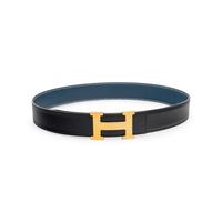 Hermès, Black/Blue Reversible Constance Belt