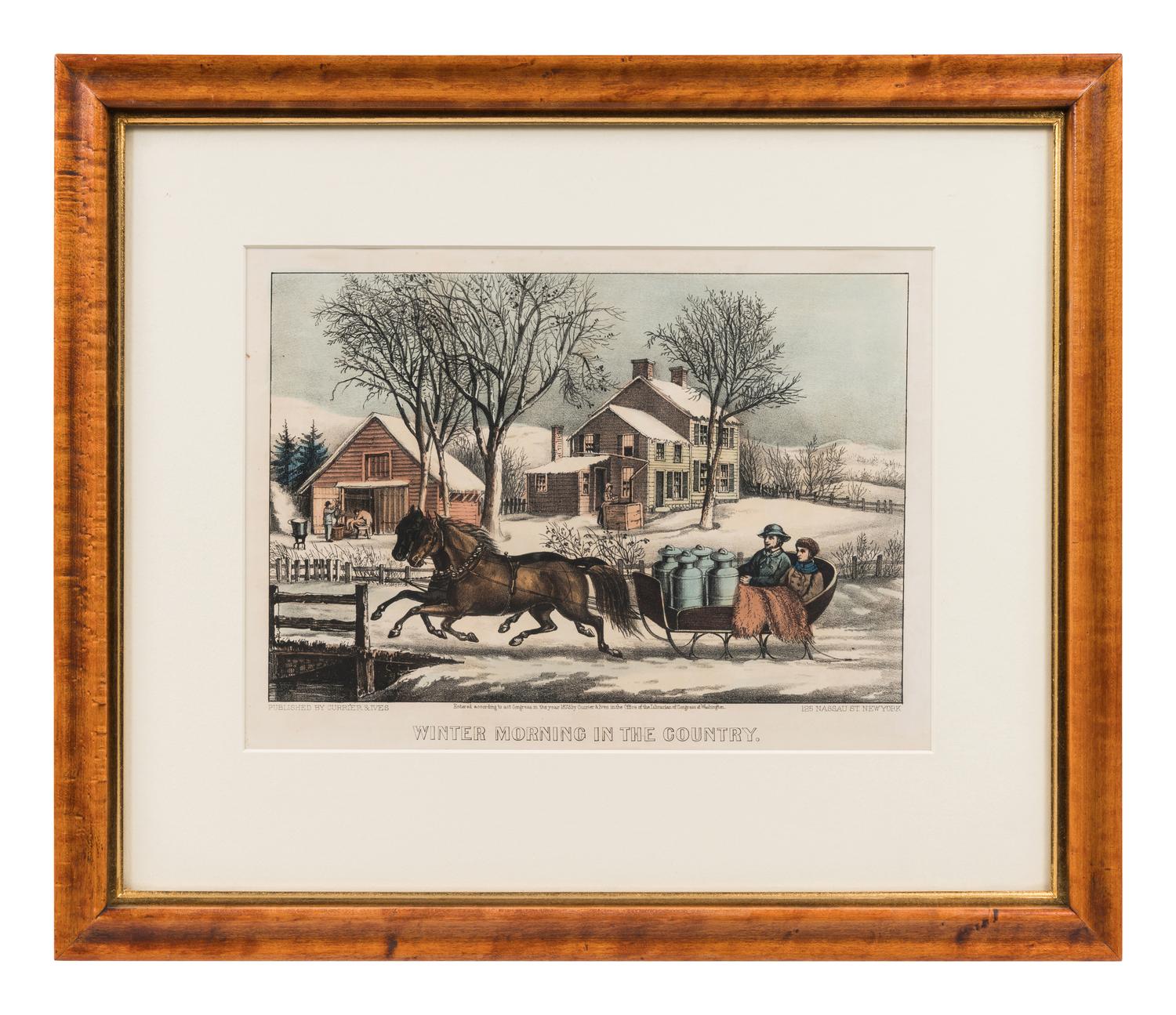 [WINTER SCENES] -- CURRIER and IVES, publishers Winter Pastime, 1855. (G.7281) -- Winter Morning in the Country, 1873. (G.7280) -- Trotters on the Snow, n.d. (G.6648)