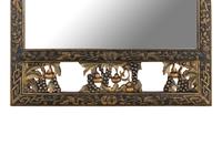 A Chinese Carved and Lacquered Wood Mirror