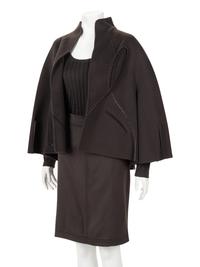 Chado Ralph Rucci Brown Cashmere Three-Piece Ensemble, 2000-10s