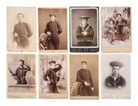 [EARLY PHOTOGRAPHY - NAVY]. A group of 17 CDVs and cabinet cards of sailors.