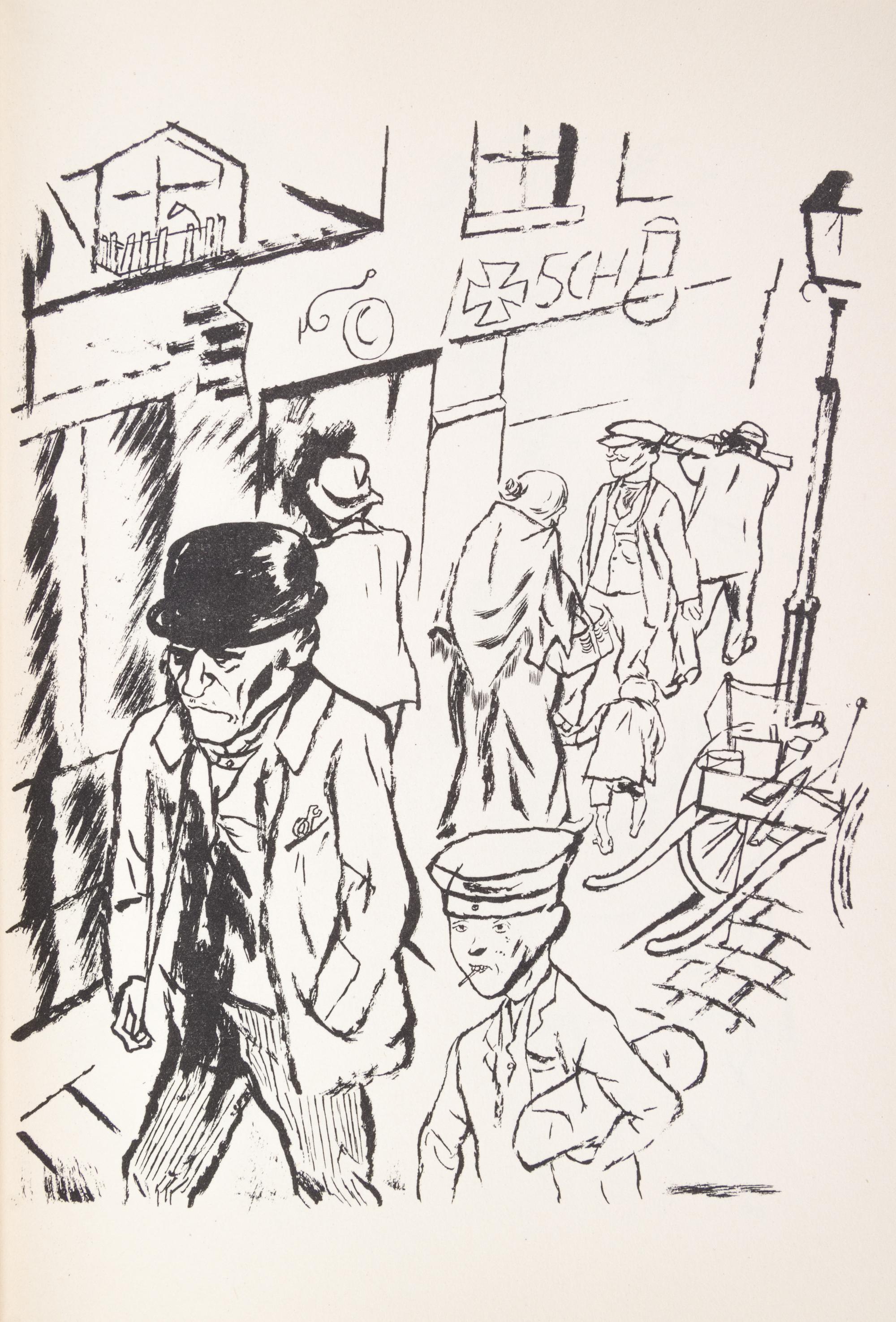 GROSZ, GEORGE. A group of four politically charged books illustrated by Grosz.