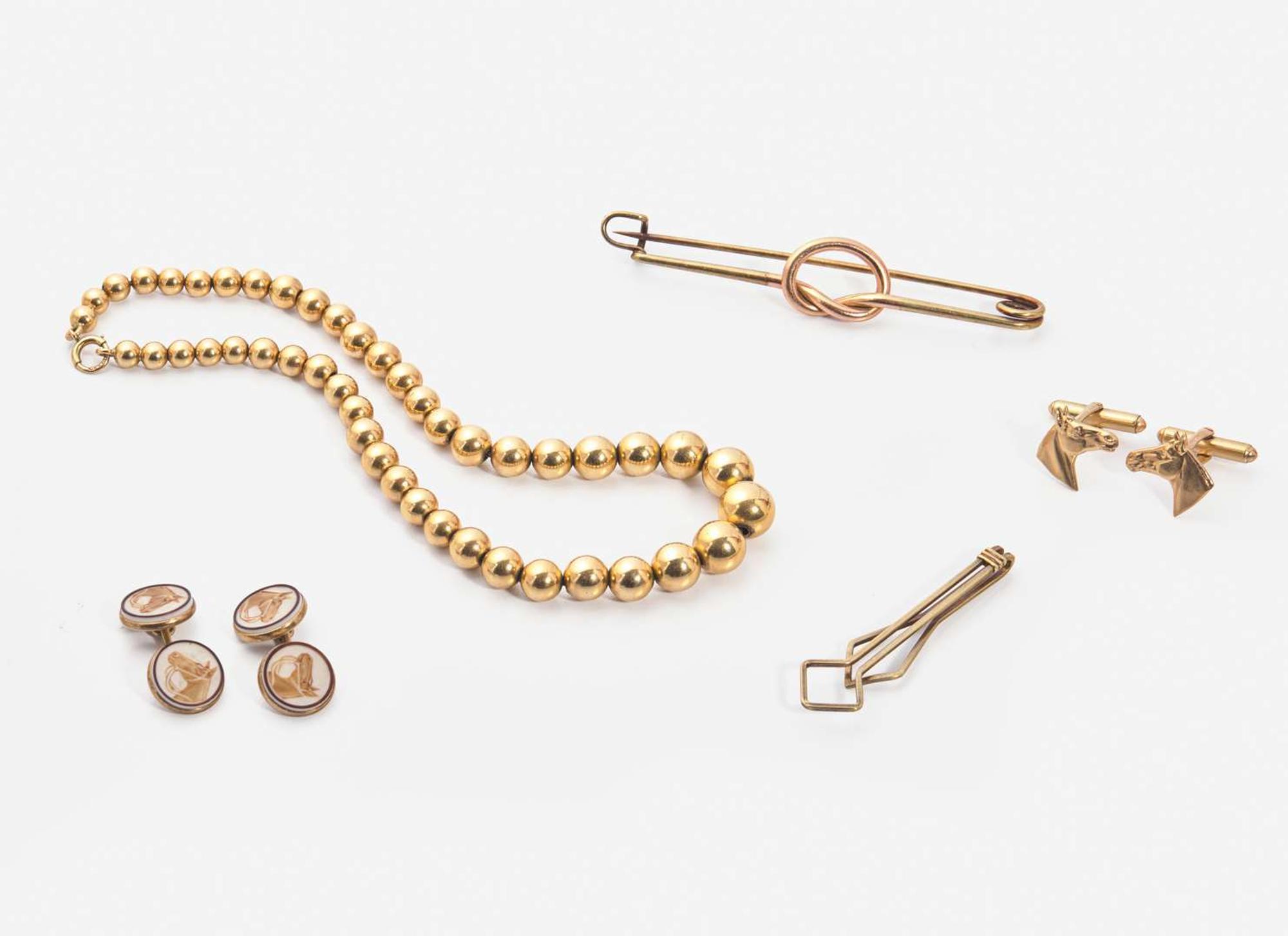 A Miscellaneous Collection of 14K Gold Jewelry