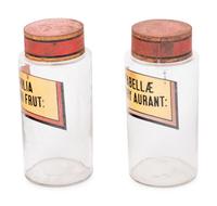 A Pair of Clear Glass Apothecary Jars