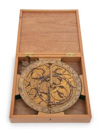 A Reproduction Cased Brass Planispheric Astrolabe