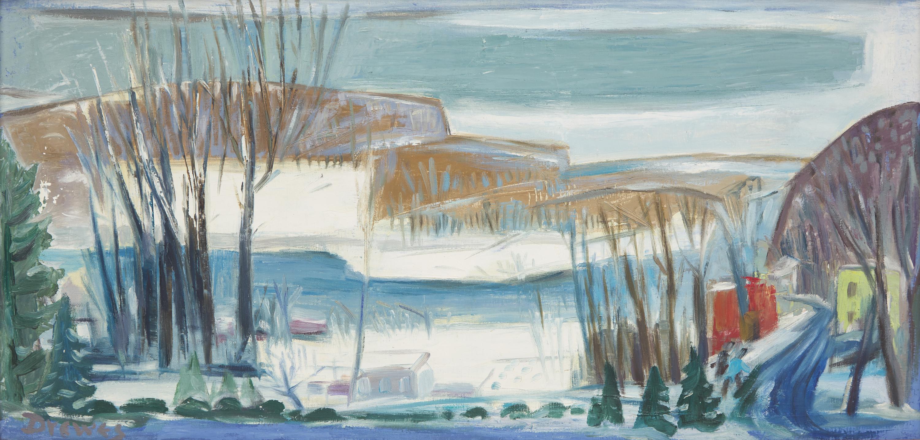 Werner Drewes (American/German, 1899–1985) — Early Snow in the Delaware Valley, 1969