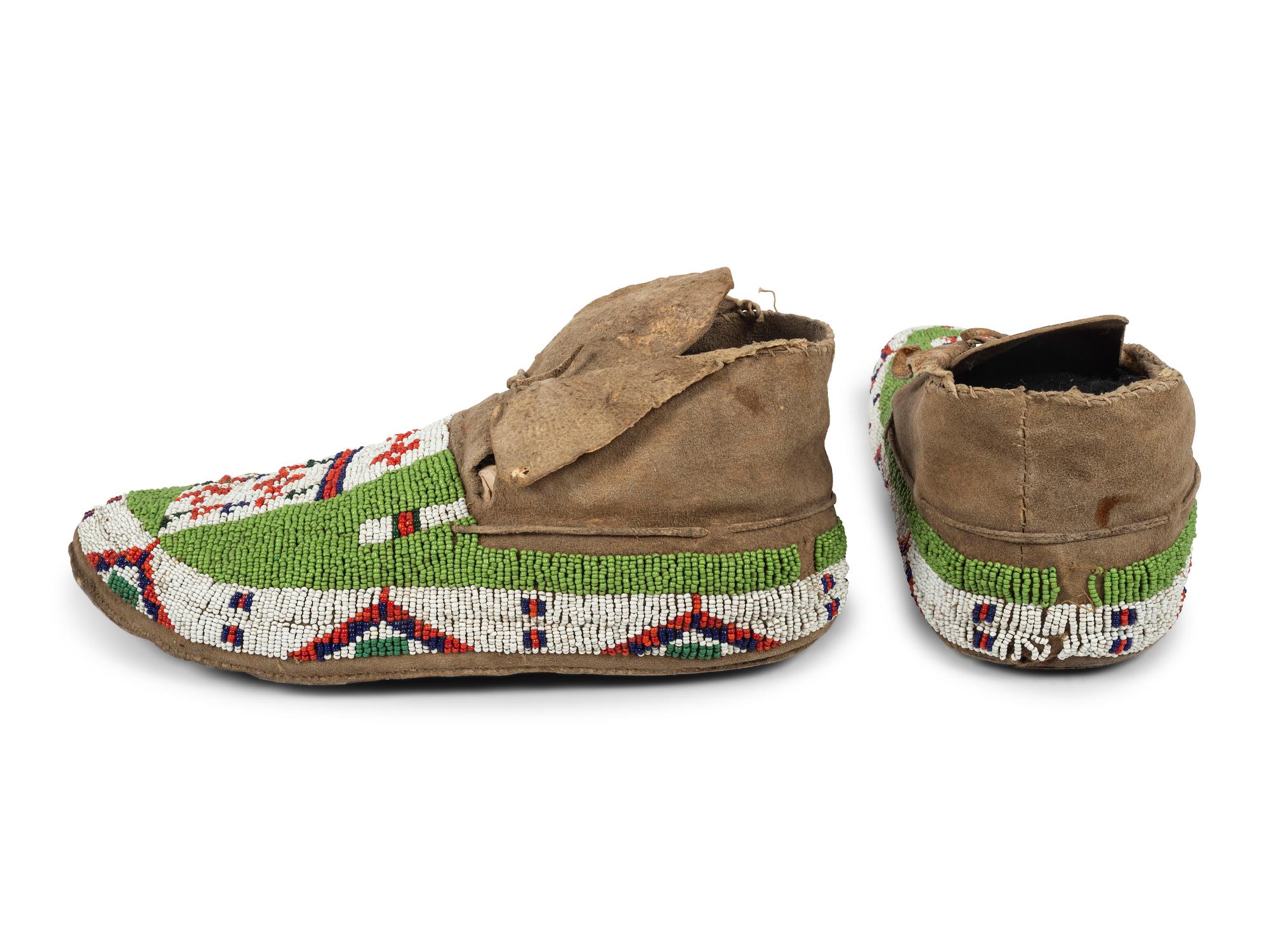 Sioux Beaded Hide Moccasins