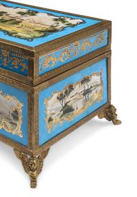A Sèvres Style Gilt Bronze Mounted Porcelain Box