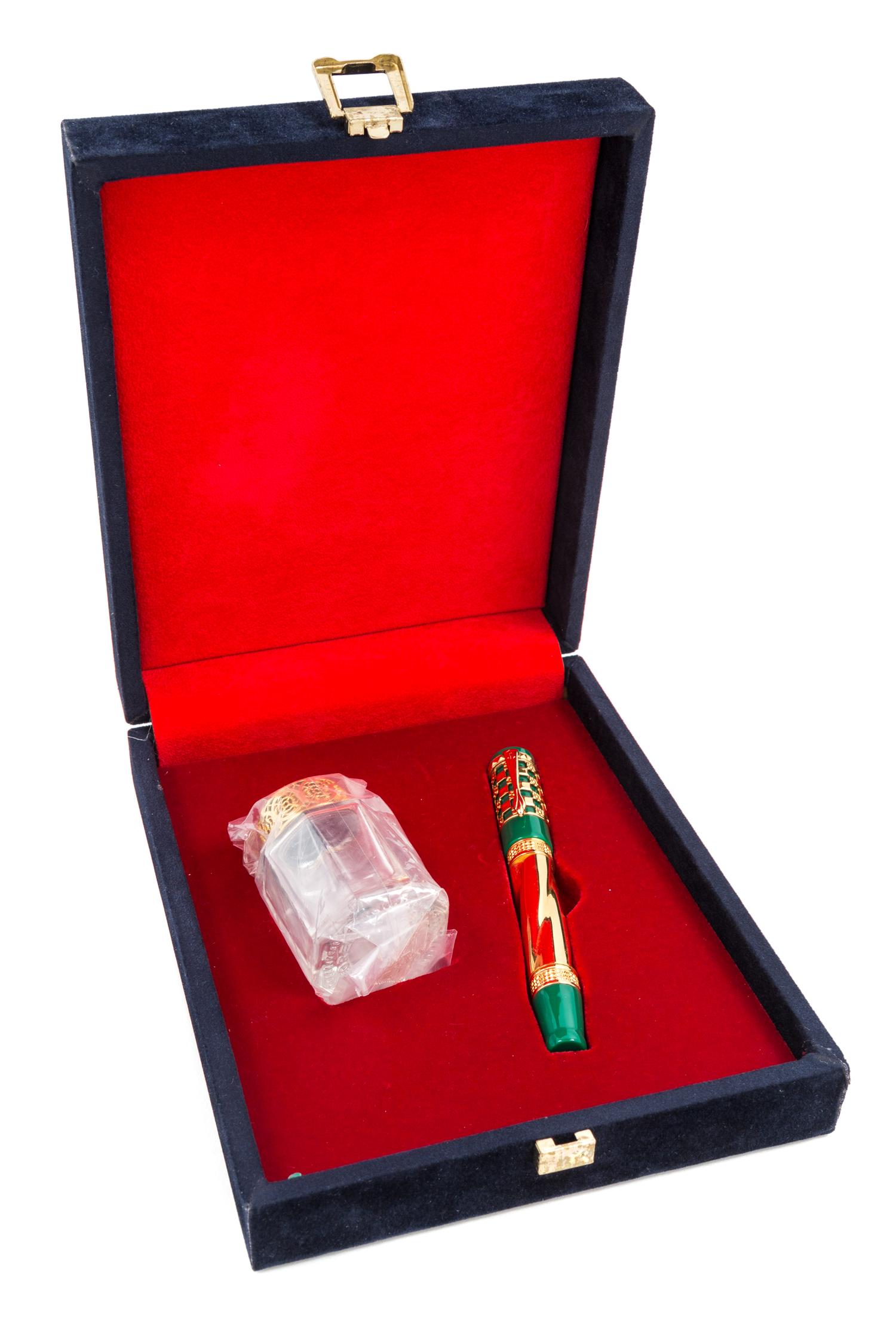 An Ancora Antonio Gaudi: Sesquicentennial Limited Edition Fountain Pen and Ink Bottle Set