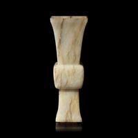 A Chinese Jade Gu Vase, 18th Century 清中期 玉花觚