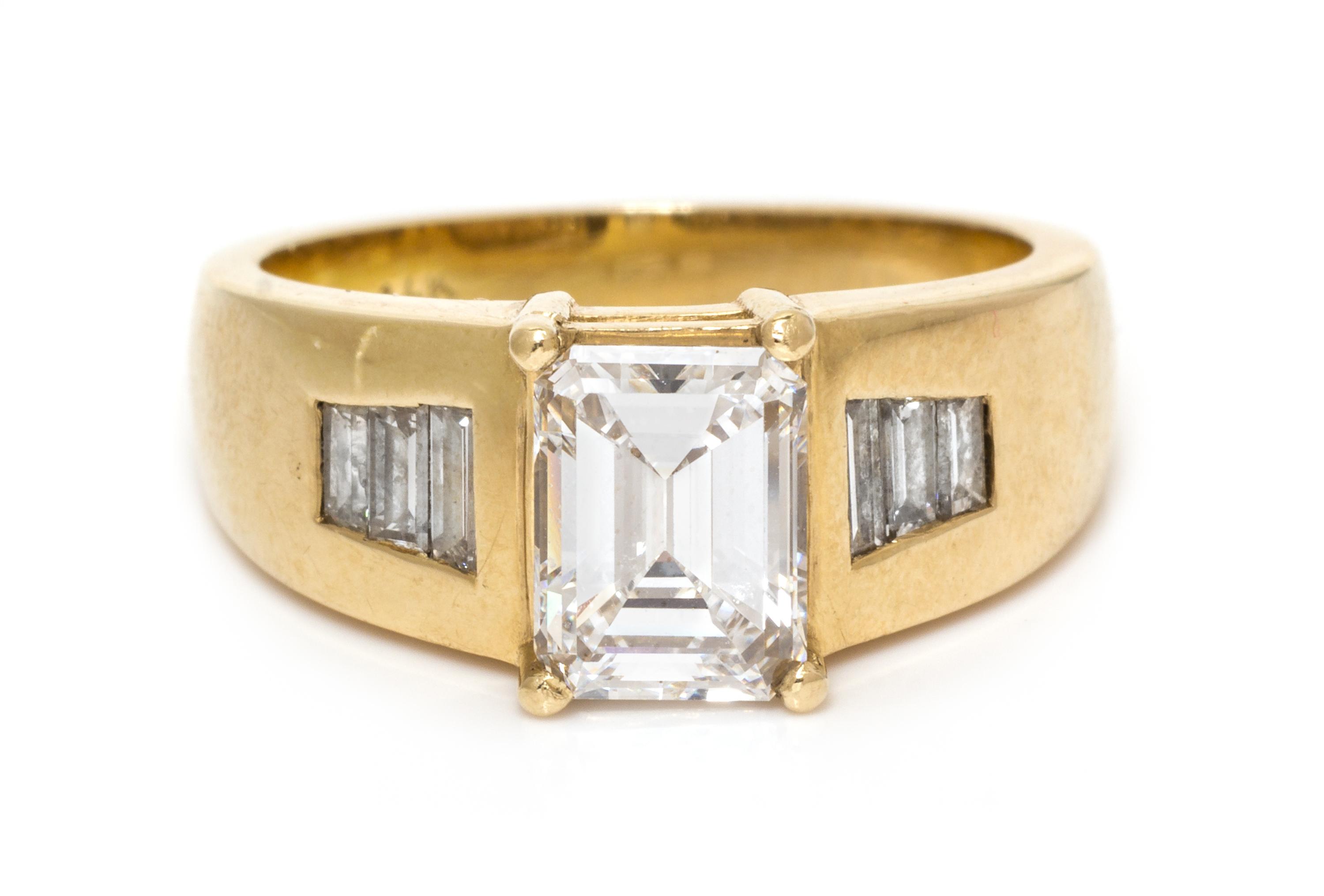 A 14 Karat Yellow Gold and Diamond Ring, 8.00 dwts.