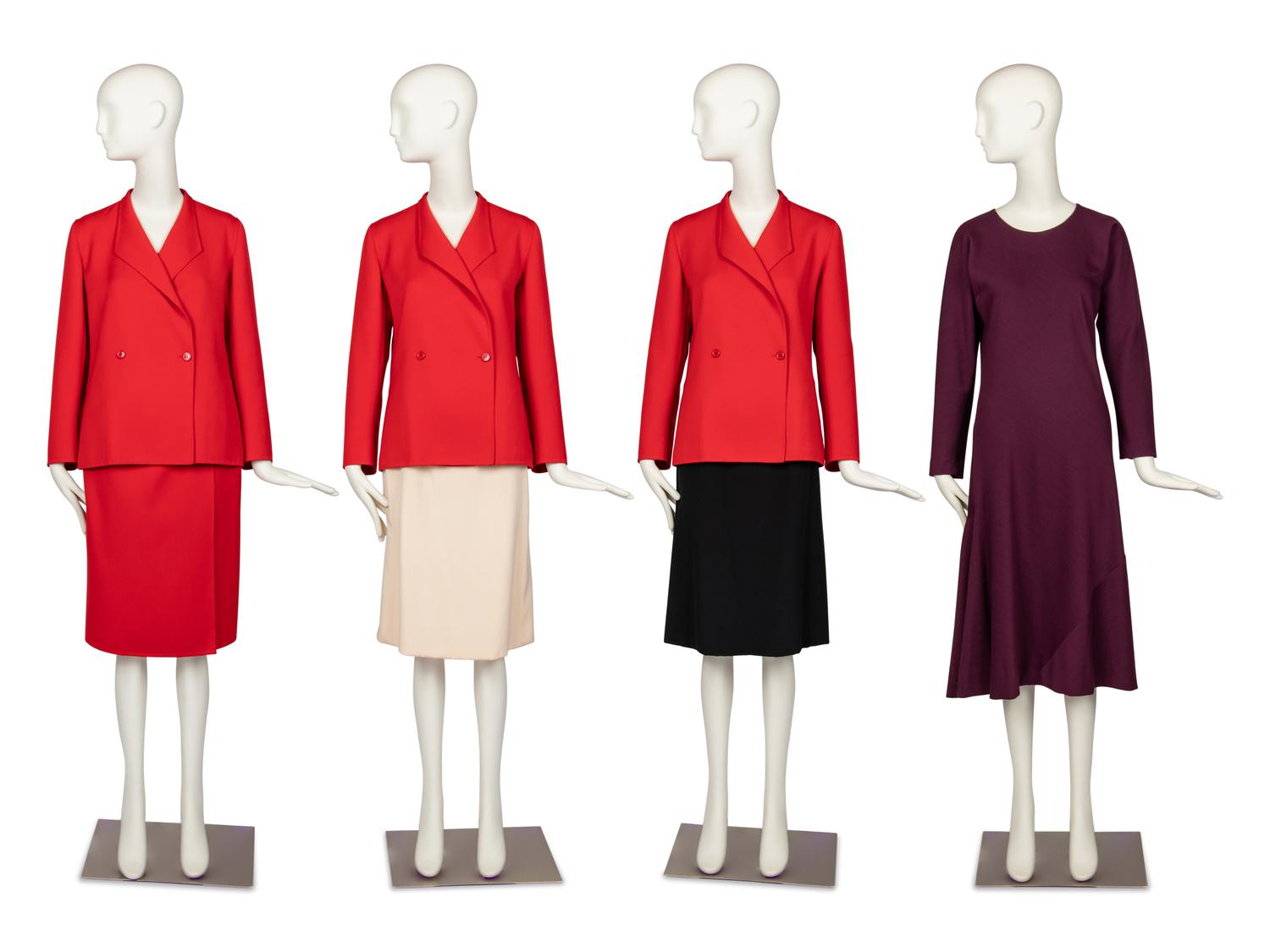 Halston Skirt Suit, Two Skirts, and Dress, 1980s