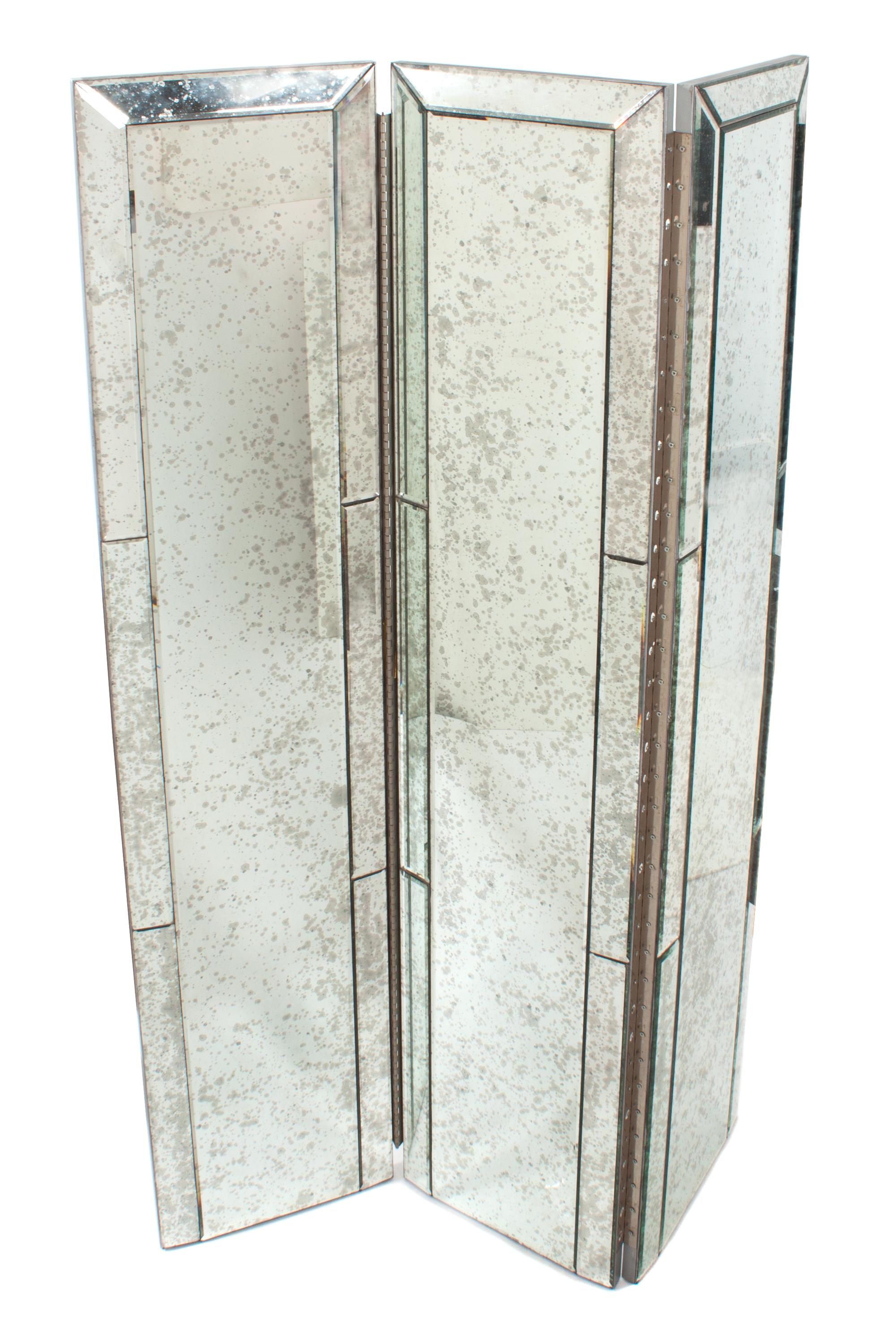 An Art Deco Three-Panel Mirrored Floor Screen — 20TH CENTURY