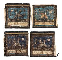 12 Chinese Embroidered and Woven Textile Panels