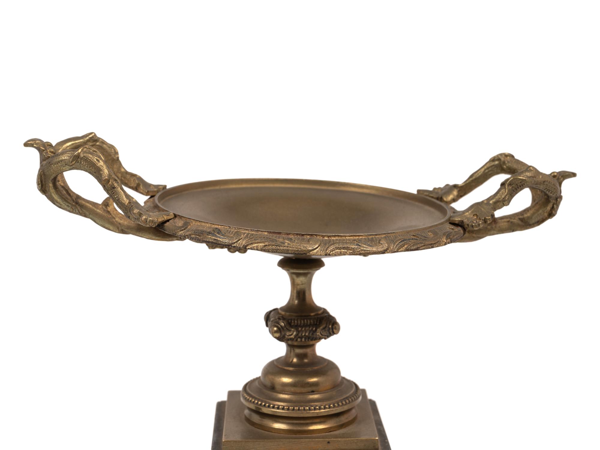 Two Pairs of Continental Gilt Bronze and Marble Tazze