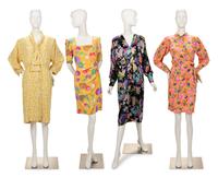 Four Designer Dresses: One Hanae Mori, Two Ungaro, One Givenchy, 1980-90s