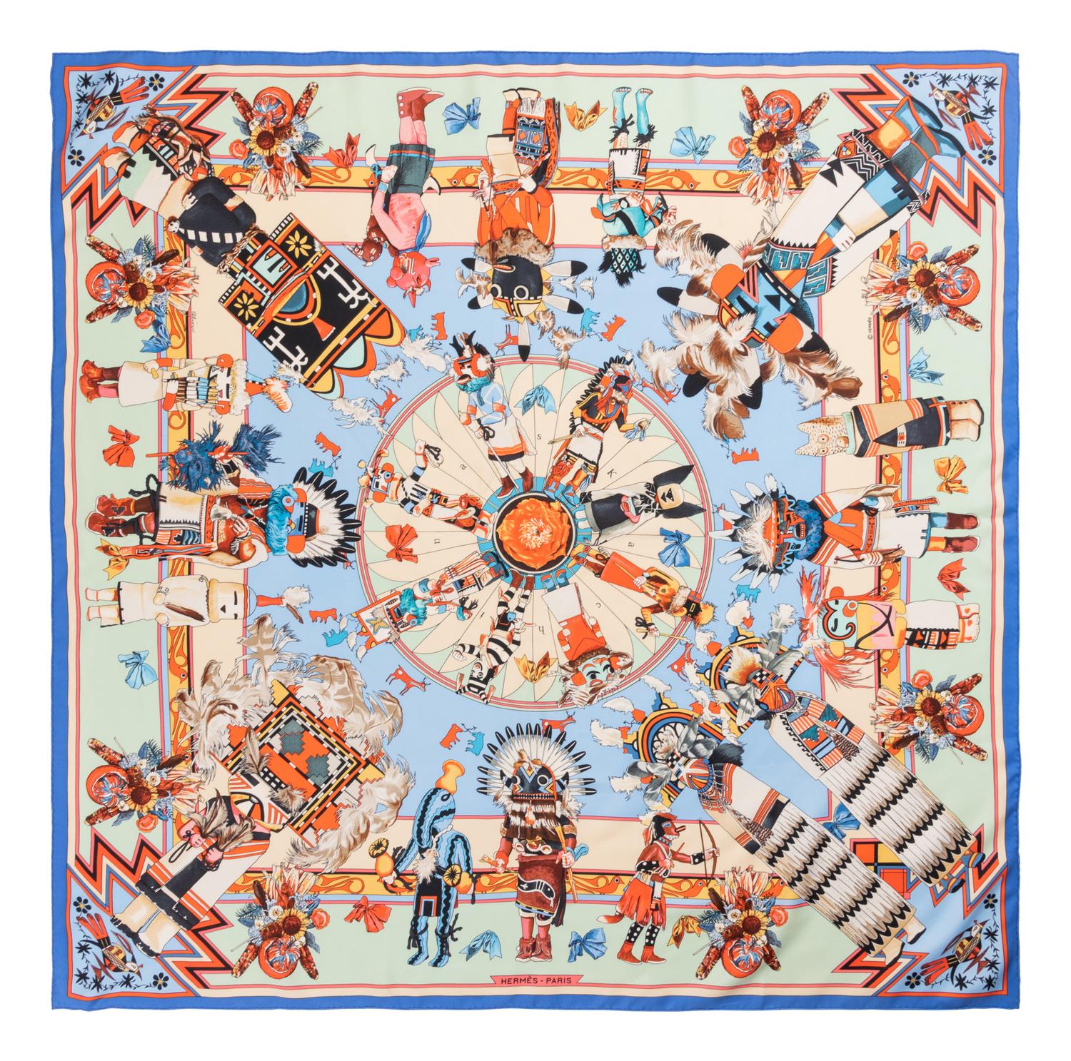 Hermès Scarf with Kermit Oliver Print