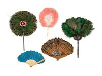 Collection of Thirteen Fans & Three Handkerchiefs, 1850-1930