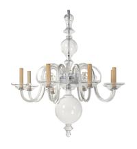 A Contemporary Eight-Light Blown Glass Chandelier