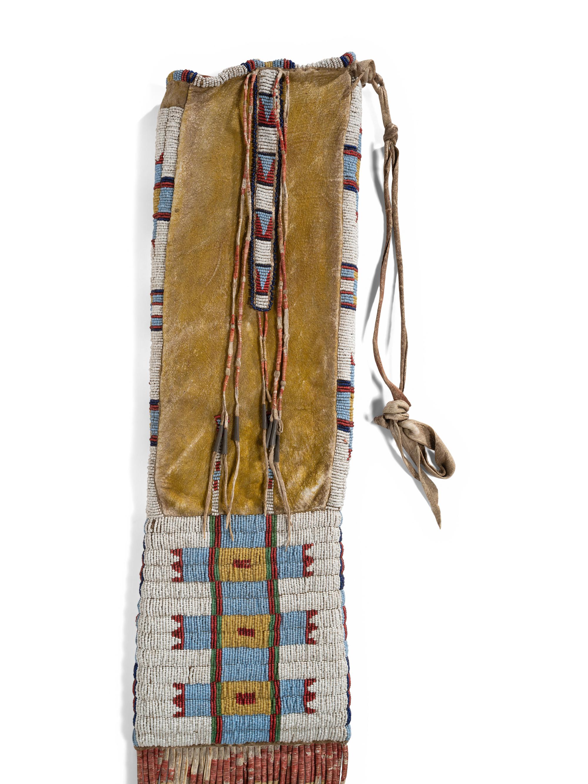 Plains Beaded Hide Tobacco Bag