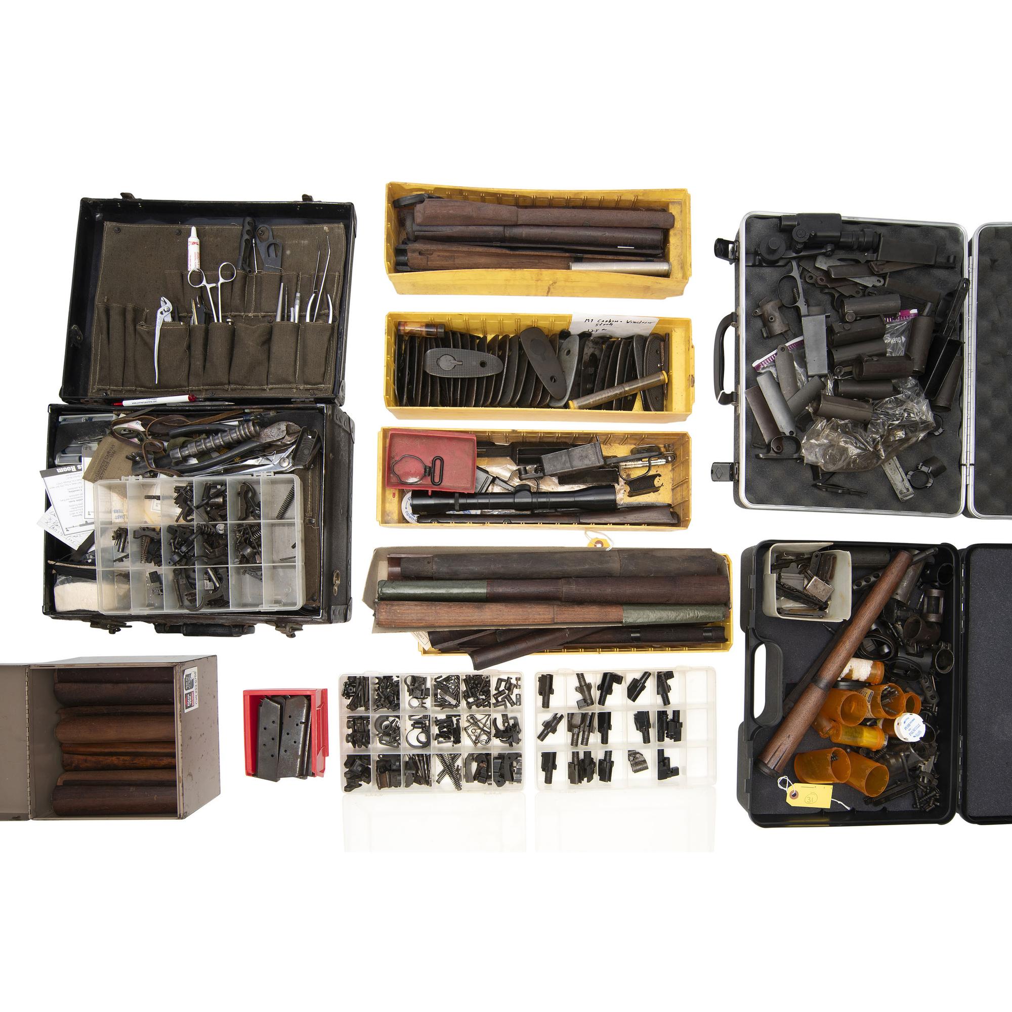 Lot of Assorted U.S. Model 1903 Rifle Parts Including: Warner & Swasey M1908 Scope and M1 Rifle Grenade Launcher