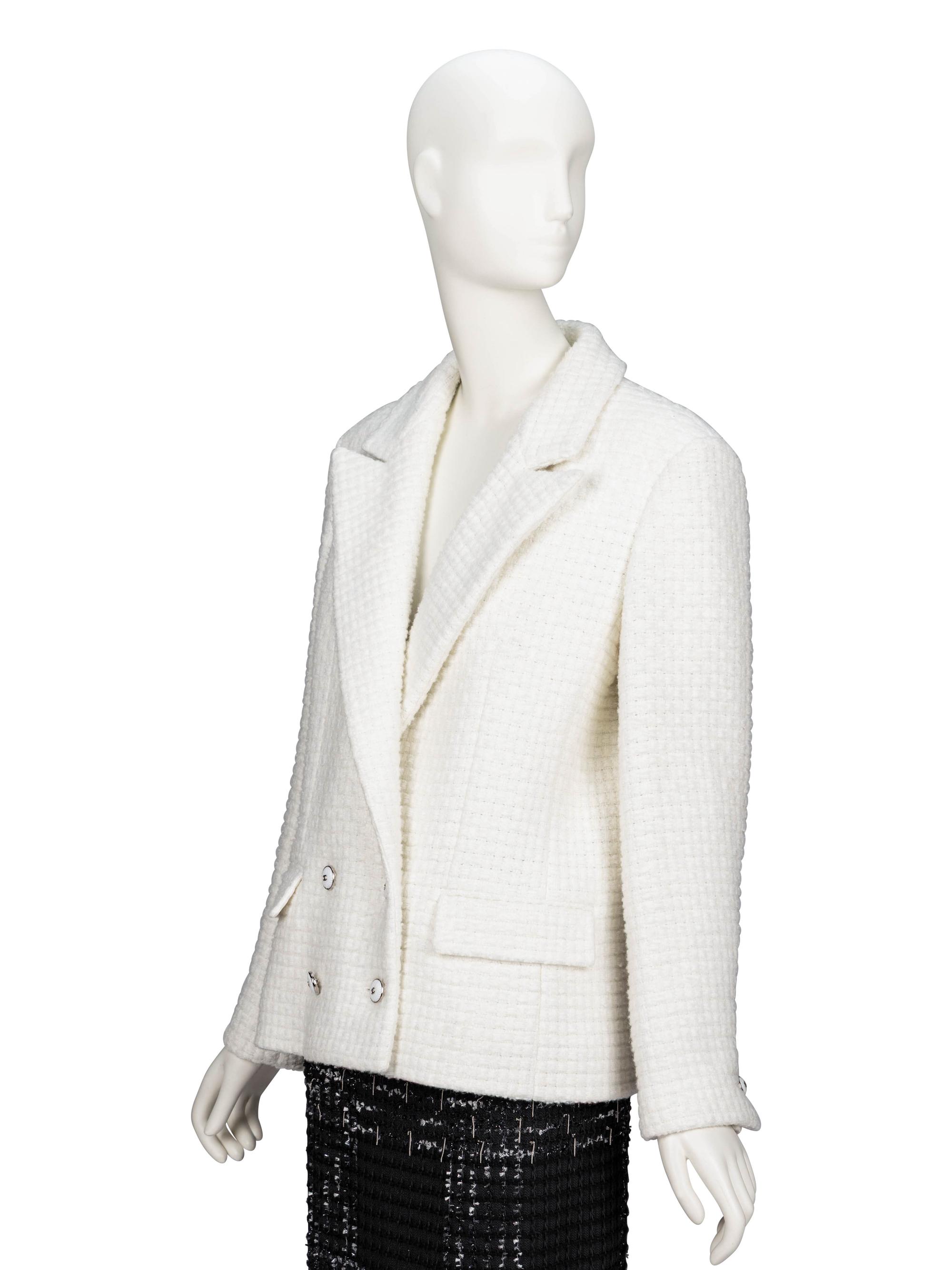 Chanel, White Tweed Tailored Jacket