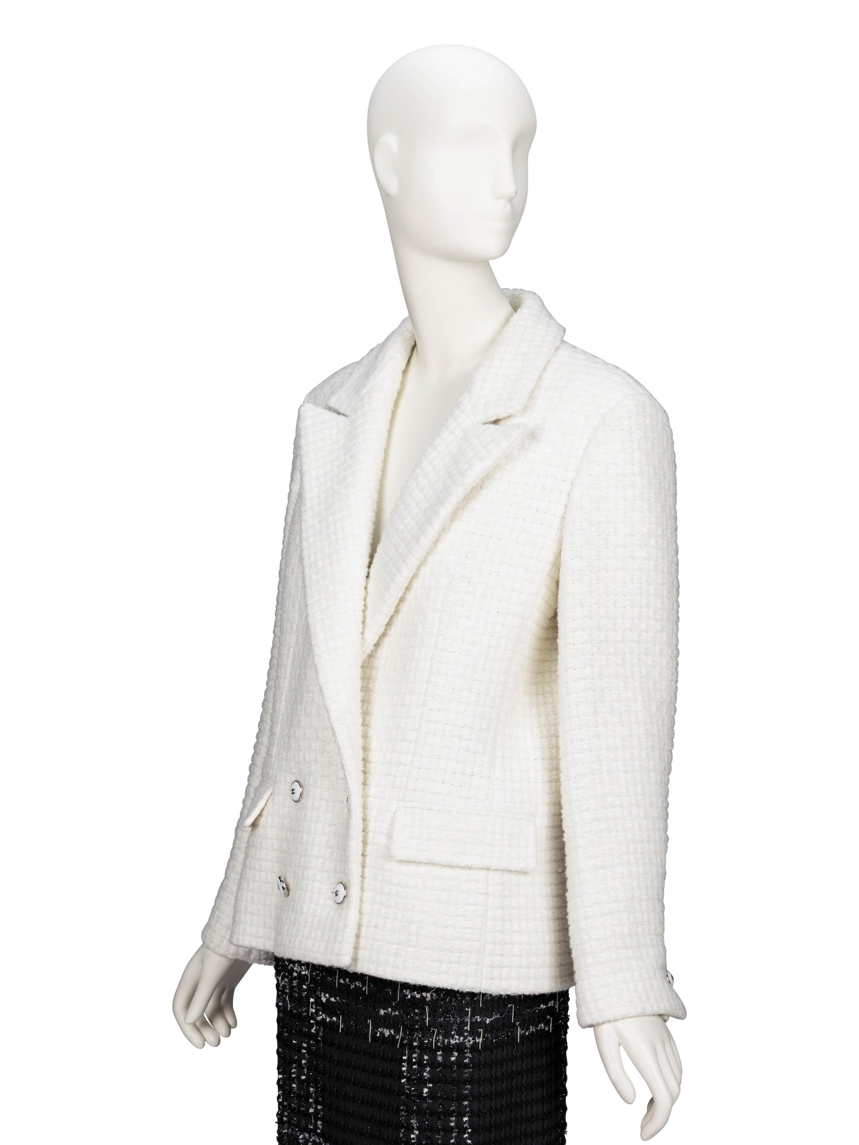 Chanel, White Tweed Tailored Jacket