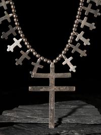 Sterling Silver Double Cross Necklace