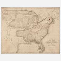 The Eagle Map of the United States Engraved for the Rudiments of National Knowledge Joseph (1767-1837) and James (b. 1811) Churchman, Philadelphia, PA, 1833
