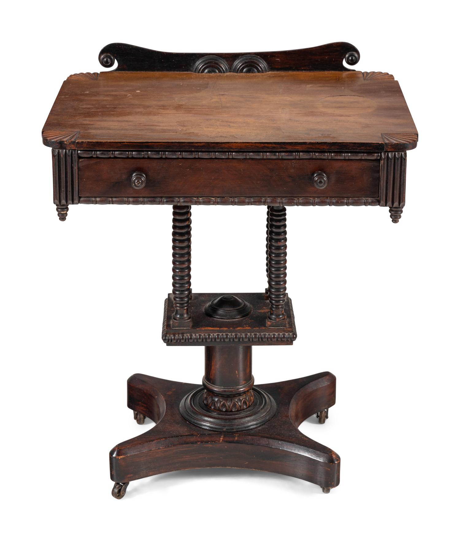 A Classical Figured Mahogany Whimsical Side Table